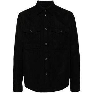 J LINDEBERG Long-Sleeve Black Shirt With Classic Collar And Chest Pockets